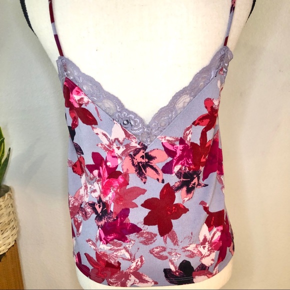 Express Purple Floral Lace Camisole Size Medium - Picture 5 of 9